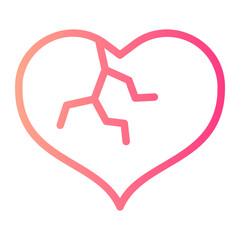 broken heart gradient icon