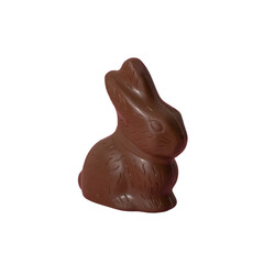 Chocolate rabbit symbol to Easter holidays on a transparent background.
