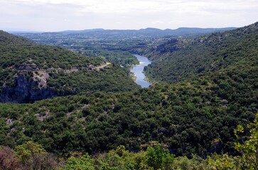 Fototapeta na wymiar River Ardeche in the south east of France, in Europe