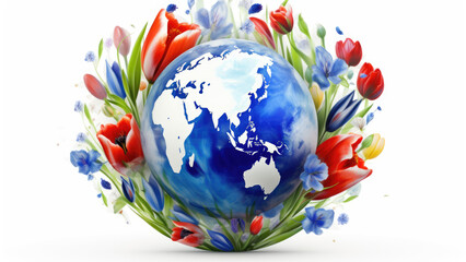 Earthly Blooms: Netherlands Flower Logo