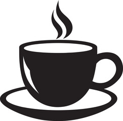 Morning Ritual Vector Black Logo Icon of Coffee Cup Sleek Brew Elegance Vector Black Logo Icon of Coffee Cup
