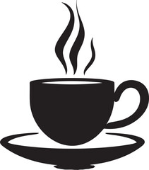 Brewing Perfection Coffee Cup Vector in Black Icon Artisanal Sip Black Logo Design of Coffee Cup Vector