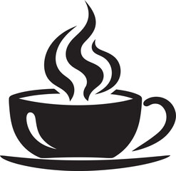 Savoring Simplicity Elegance Vector Black Coffee Cup Steamy Elegance Aura Black Vector Coffee Cup Logo