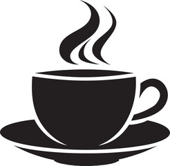 Sip and Savor Mastery Black Logo Coffee Cup Vector Brewing Excellence Aura Vector Coffee Cup in Black