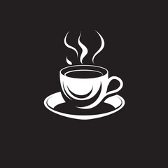 Savoring Simplicity Elegance Vector Coffee Cup Black Steamy Elegance Aura Black Coffee Cup Icon