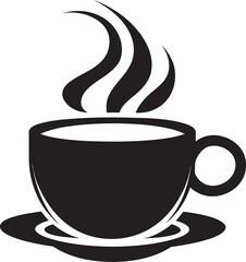 Elegant Espresso Charm Black Icon Vector Coffee Cup Sip and Savor Mastery Coffee Cup Black Logo Icon