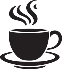 Artistic Aroma Delight Coffee Cup Black Icon Savoring Simplicity Elegance Black Vector Coffee Cup