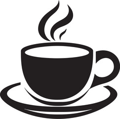 Steamy Elegance Aura Black Coffee Cup Vector Morning Brew Essence Coffee Cup Vector Black Icon