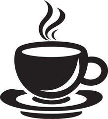 Artistic Aroma Delight Coffee Cup in Black Vector Savoring Simplicity Elegance Vector Coffee Cup Icon