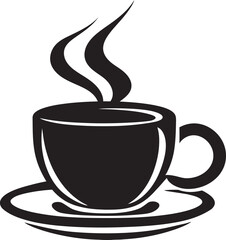 Sleek Brew Black Logo Icon of Vector Coffee Cup Artistic Aroma Coffee Cup Vector in Black Logo