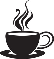 Aromatic Elegance Black Logo Vector Coffee Cup Sip and Enjoy Vector Coffee Cup Black Logo