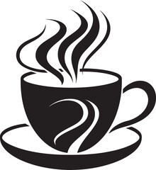 Sip and Enjoy Vector Coffee Cup Black Logo Steamy Serenity Black Icon Design of Coffee Cup