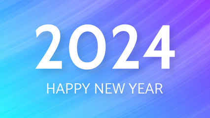 2024 Happy New Year on colorful background