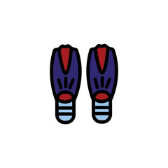 Flippers Diving Sea Filled Outline Icon