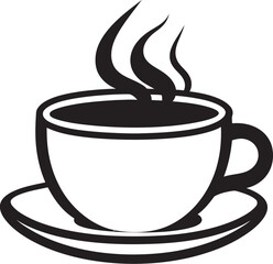 Brewing Excellence Black Cup Icon Vector Artistic Infusion Cup Black Vector Logo