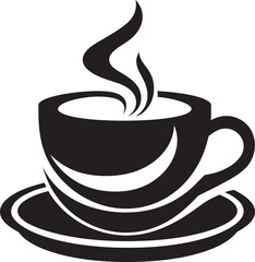 Caffeine Harmony Vector Cup Black Icon Morning Ritual Cup Black Logo Vector
