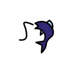 Relax Fish Hook Filled Outline Icon