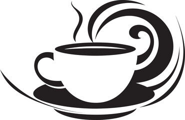 Sip and Savor Black Logo Icon of Coffee Cup Vector Brewing Excellence Coffee Cup Vector in Black Logo