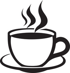 Artistic Aroma Black Logo Icon of Vector Coffee Cup Caffeine Harmony Coffee Cup in Black Logo Design