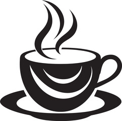Elegant Sip Emblem Black Vector Logo of Coffee Cup Mug Mastery Vector Black Logo Icon of Coffee Cup
