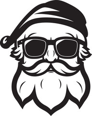 Iced Out Santa Black Logo Cool Vector Chill Claus Vibe Cool Santa Vector Black