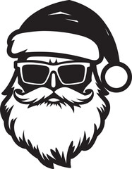Slick St. Nick Vector Black Logo Cool Santa Icy Santa Style Black Icon of Cool Vector
