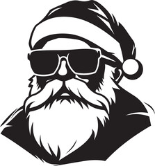 Frosty St. Nick Charm Cool Vector Black Chill Kris Kringle Black Cool Santa Vector