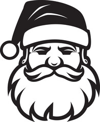 Polar Claus Charm Cool Vector Black Santa Cool Yule Icon Cool Black Vector Santa