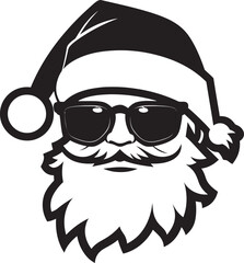 Slick Santa Charm Black Iconic Design Polar Santa Style Cool Vector Vibe