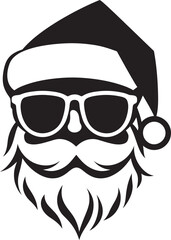 Iced Out Santa Stylish Vector Icon Chill Factor Santa Black Vector Coolness