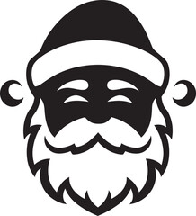 Polar Claus Coolness Black Logo Santa Cool Yule Icon Santa in Vector Black