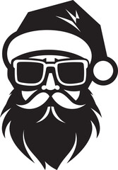 Chill Kris Kringle Vector Santa Coolness Arctic Spirit Santa Black Vector Chic