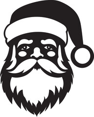 Polar Claus Charm Black Cool Vector Santa Cool Yule Icon Cool Vector Black Santa