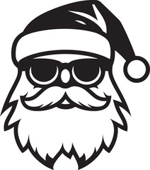 Chill Claus Vibe Black Cool Vector Santa Frosty St. Nick Charm Cool Black Vector