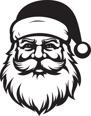 Slick Santa Style Vector Black Cool Santa Polar Claus Appeal Cool Black Santa Icon