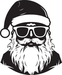 Polar Claus Appeal Cool Black Santa Icon Cool Yule Iconic Black Vector Cool Santa