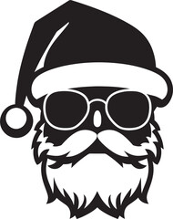 Chill Claus Appeal Cool Santa Black Vector Frosty St. Nick Vibes Cool Vector Black