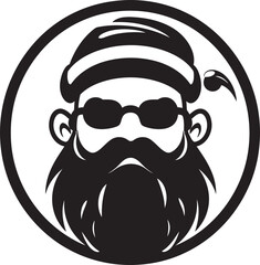 Arctic Spirit Santa Vector Cool Black Santa Slick Santa Style Black Cool Vector Santa