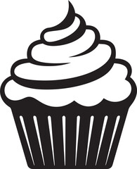 Frosted Temptation Vector Cupcake Black Icon Sugary Joy Cupcake Icon Black Vector