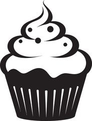 Cupcake Elegance Black Vector Logo Icon Sweet Treat Mastery Cupcake Black Vector