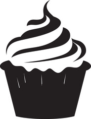 Whipped Perfection Vector Black Icon Cupcake Delectable Joy Black Cupcake Logo Icon