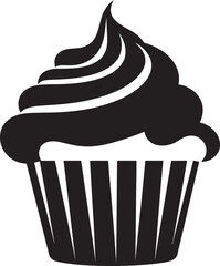 Sweet Indulgence Black Cupcake Icon Design Decadent Delight Vector Black Icon Cupcake