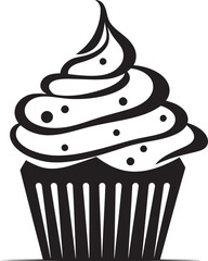 Delectable Joy Black Logo Vector Cupcake Bakery Bliss Cupcake Vector Black Icon