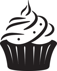 Decadent Delights Vector Black Cupcake Icon Sugar Rush Elegance Cupcake Icon Black