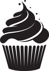 Baked Perfection Cupcake Black Icon in Vector Divine Confectionery Vector Black Icon Cupcake - obrazy, fototapety, plakaty