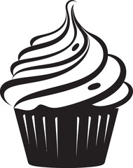 Flavorful Delights Cupcake Black Icon Design Indulgent Charm Black Vector Cupcake Icon