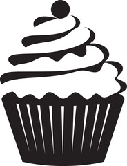 Sugar Coated Elegance Cupcake Icon Vector Whipped Perfection Black Cupcake Icon Logo