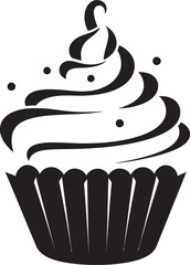 Delectable Joy Vector Black Cupcake Icon Bakery Bliss Iconic Black Cupcake Vector