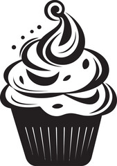 Decadent Delights Black Iconic Cupcake Vector Sugar Rush Elegance Vector Cupcake Black