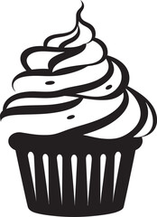 Sweet Treat Mastery Cupcake Icon Black Vector Flavorful Delights Black Vector Cupcake Icon